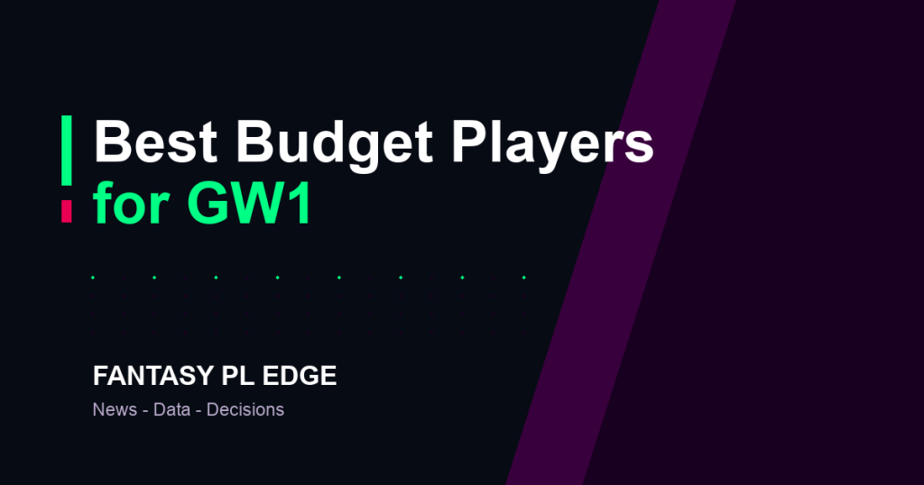 Fantasy PL Edge — Best budget FPL players for GW1: starters under £6.0m