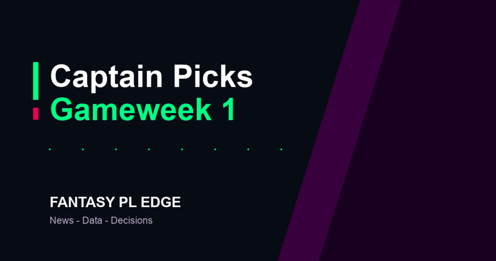 Fantasy PL Edge — GW1 Captain Picks: safe hands, big ceilings and one differential