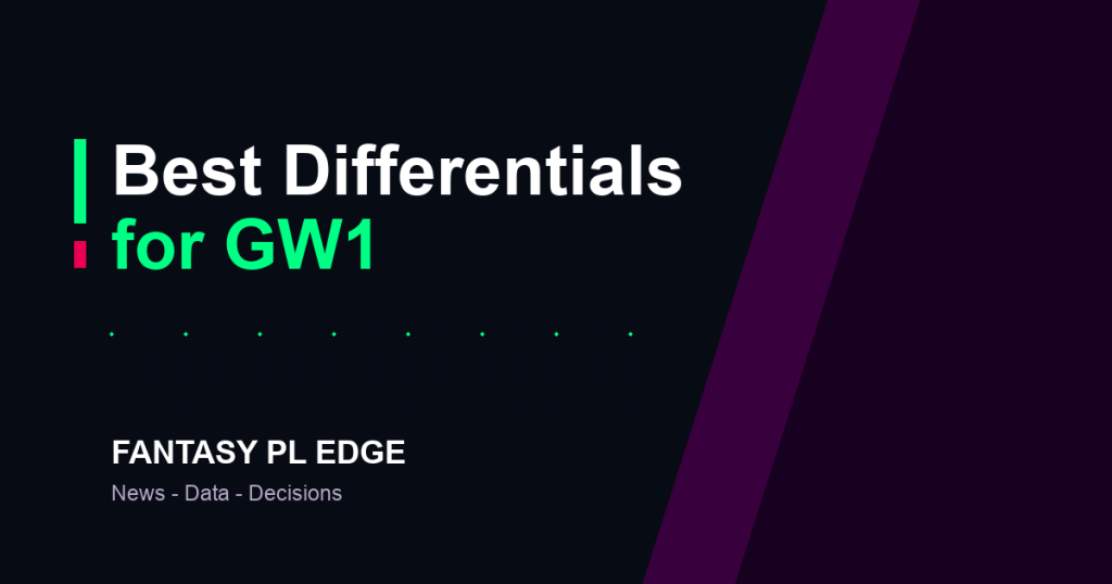 Fantasy PL Edge — Best FPL differentials for GW1: high ratings, low ownership